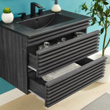 Modway Furniture Render 30" Wall-Mount Bathroom Vanity XRXT Charcoal Black EEI-5417-CHA-BLK