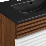 Modway Furniture Render 30" Bathroom Vanity XRXT White Walnut Black EEI-5418-WHI-WAL-BLK