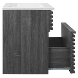 Modway Furniture Render 18" Wall-Mount Bathroom Vanity XRXT Charcoal White EEI-5419-CHA-WHI