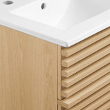 Modway Furniture Render 18" Wall-Mount Bathroom Vanity XRXT Oak White EEI-5419-OAK-WHI