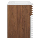 Modway Furniture Render 18" Wall-Mount Bathroom Vanity XRXT White Walnut White EEI-5419-WHI-WAL-WHI