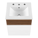 Modway Furniture Render 18" Wall-Mount Bathroom Vanity XRXT White Walnut White EEI-5419-WHI-WAL-WHI