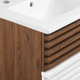 Modway Furniture Render 18" Wall-Mount Bathroom Vanity XRXT White Walnut White EEI-5419-WHI-WAL-WHI