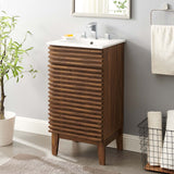 Render 18" Bathroom Vanity Cabinet Walnut White EEI-5420-WAL-WHI