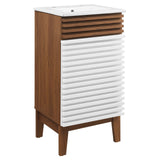 Modway Furniture Render 18" Bathroom Vanity Cabinet XRXT White Walnut White EEI-5420-WHI-WAL-WHI