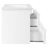 Modway Furniture Render 30" Wall-Mount Bathroom Vanity XRXT White White EEI-5421-WHI-WHI