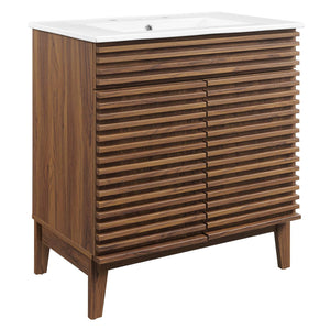 Modway Furniture Render 30" Bathroom Vanity Cabinet EEI-5422-WAL-WHI