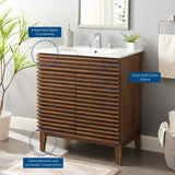 Render 30" Bathroom Vanity Cabinet Walnut White EEI-5422-WAL-WHI