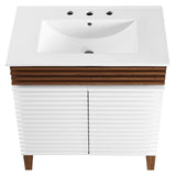 Modway Furniture Render 30" Bathroom Vanity Cabinet XRXT White Walnut White EEI-5422-WHI-WAL-WHI