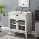 Isle 30" Bathroom Vanity Cabinet White White EEI-5425-WHI-WHI