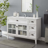 Isle 48" Bathroom Vanity Cabinet White White EEI-5427-WHI-WHI