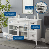 Isle 48" Bathroom Vanity Cabinet White White EEI-5427-WHI-WHI