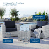 Convene 3-Piece Outdoor Patio Set Light Gray Navy EEI-5444-LGR-NAV