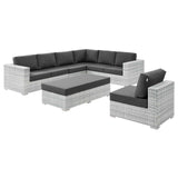 Convene 6-Piece Outdoor Patio Sectional Set Light Gray Charcoal EEI-5450-LGR-CHA