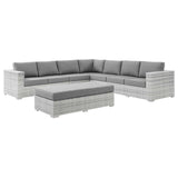 Convene 6-Piece Outdoor Patio Sectional Set Light Gray Gray EEI-5450-LGR-GRY