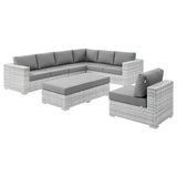 Convene 6-Piece Outdoor Patio Sectional Set Light Gray Gray EEI-5450-LGR-GRY