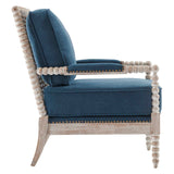 Modway Furniture Revel Upholstered Fabric Armchair XRXT Natural Navy EEI-5452-NAT-NAV