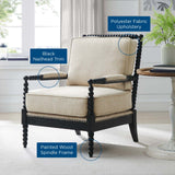 Modway Furniture Revel Upholstered Fabric Armchair XRXT Black Beige EEI-5453-BLK-BEI