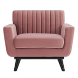 Engage Channel Tufted Performance Velvet Armchair Dusty Rose EEI-5457-DUS