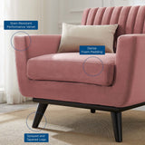 Engage Channel Tufted Performance Velvet Armchair Dusty Rose EEI-5457-DUS