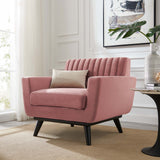 Engage Channel Tufted Performance Velvet Armchair Dusty Rose EEI-5457-DUS