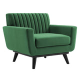 Engage Channel Tufted Performance Velvet Armchair Emerald EEI-5457-EME