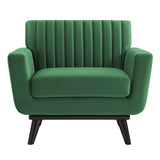 Engage Channel Tufted Performance Velvet Armchair Emerald EEI-5457-EME