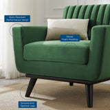 Engage Channel Tufted Performance Velvet Armchair Emerald EEI-5457-EME