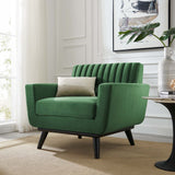 Engage Channel Tufted Performance Velvet Armchair Emerald EEI-5457-EME