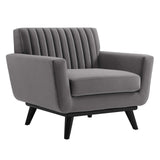 Engage Channel Tufted Performance Velvet Armchair Gray EEI-5457-GRY