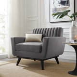 Engage Channel Tufted Performance Velvet Armchair Gray EEI-5457-GRY