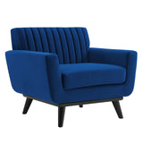 Engage Channel Tufted Performance Velvet Armchair Navy EEI-5457-NAV