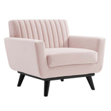 Engage Channel Tufted Performance Velvet Armchair Pink EEI-5457-PNK