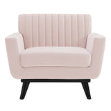 Engage Channel Tufted Performance Velvet Armchair Pink EEI-5457-PNK