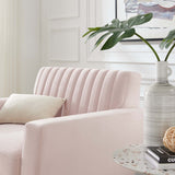 Engage Channel Tufted Performance Velvet Armchair Pink EEI-5457-PNK