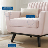 Engage Channel Tufted Performance Velvet Armchair Pink EEI-5457-PNK