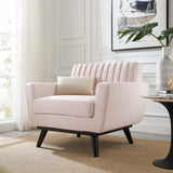 Engage Channel Tufted Performance Velvet Armchair Pink EEI-5457-PNK