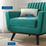 Engage Channel Tufted Performance Velvet Armchair Teal EEI-5457-TEA