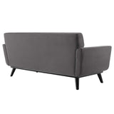 Engage Channel Tufted Performance Velvet Loveseat Gray EEI-5458-GRY