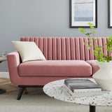 Engage Channel Tufted Performance Velvet Sofa Dusty Rose EEI-5459-DUS