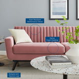 Engage Channel Tufted Performance Velvet Sofa Dusty Rose EEI-5459-DUS