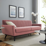 Engage Channel Tufted Performance Velvet Sofa Dusty Rose EEI-5459-DUS