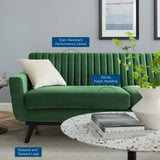 Engage Channel Tufted Performance Velvet Sofa Emerald EEI-5459-EME