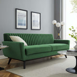 Engage Channel Tufted Performance Velvet Sofa Emerald EEI-5459-EME