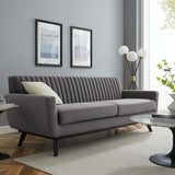 Engage Channel Tufted Performance Velvet Sofa Gray EEI-5459-GRY