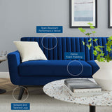 Engage Channel Tufted Performance Velvet Sofa Navy EEI-5459-NAV