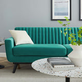 Engage Channel Tufted Performance Velvet Sofa Teal EEI-5459-TEA