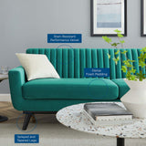 Engage Channel Tufted Performance Velvet Sofa Teal EEI-5459-TEA