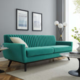 Engage Channel Tufted Performance Velvet Sofa Teal EEI-5459-TEA