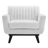 Engage Channel Tufted Fabric Armchair White EEI-5460-WHI